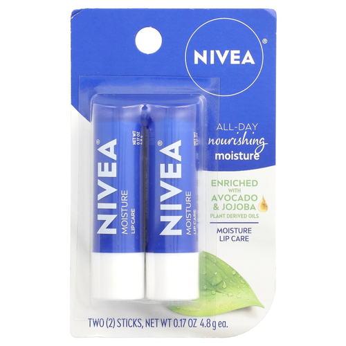 Nivea, Увлажняющее средство для губ, 2 стика, по 4,8 г (0,17 унции)