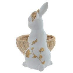 GAEM Фигурка декоративная "Заяц с корзиной", L24 W15 H24 см