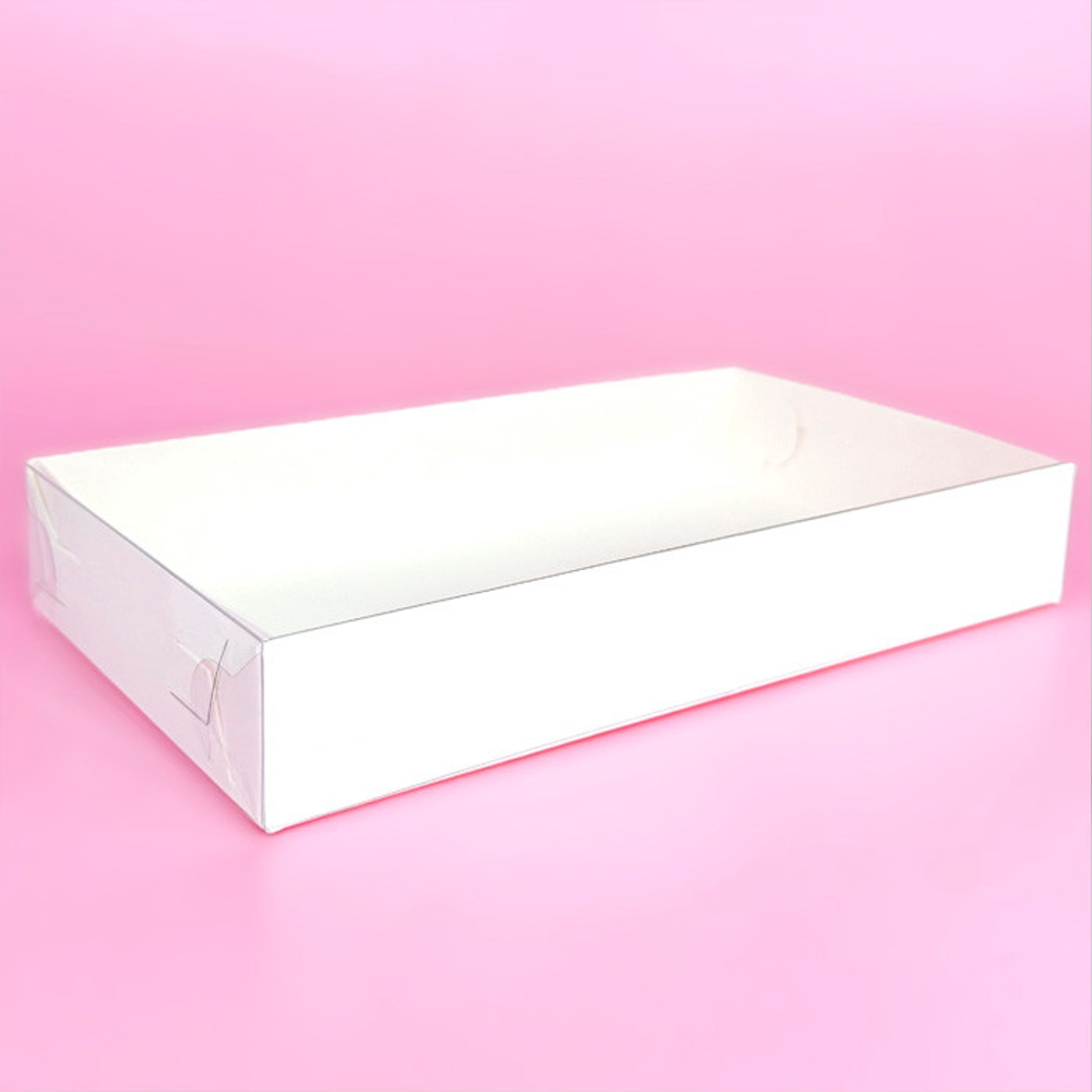 Коробочка для печенья 20х10х3 см белая прямая