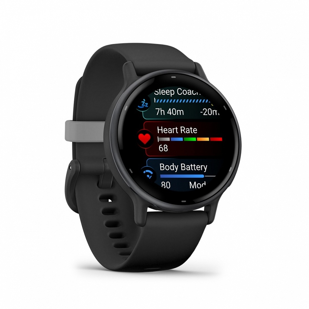 Смарт  часы Garmin Vivoactive 5 черные с серым безелем и силиконовым ремешком