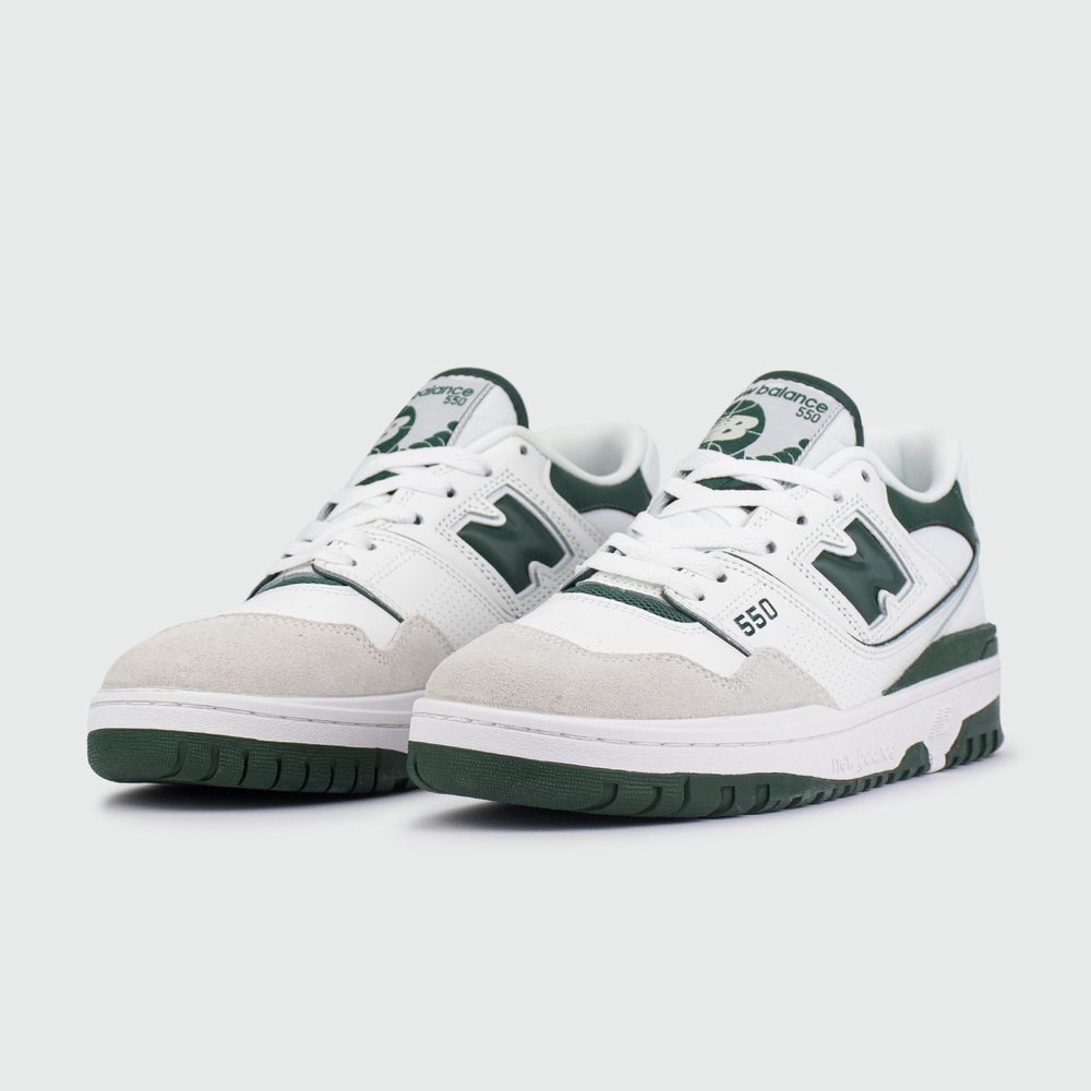 Кроссовки New Balance 550 White / Green logo
