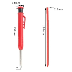 Карандаш строительный с точилкой, с комплектом грифелей (цвет корпуса зелёный).