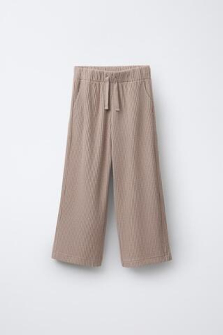 ZARA БРЮКИ В РУБЧИК ИЗ МЯГКОЙ ТКАНИ, РЫЖЕВАТО-КОРИЧНЕВЫЙ