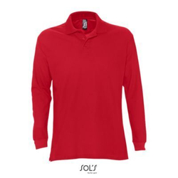 Рубашка поло мужская Sol's Star с длинным рукавом. Серый  XL