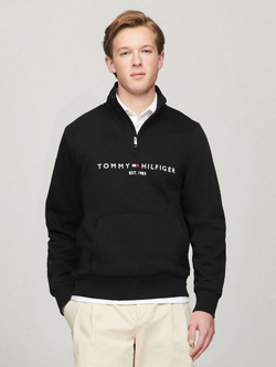 Свитшот Tommy Hilfiger Tommy Logo Quater-Zip Black
