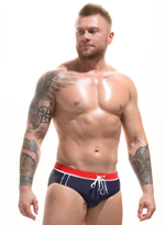 Пляжные плавки с контрастной отделкой (Размер: M) (Цвет: серый)