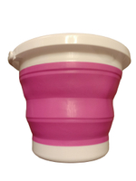 Ведро складное 5 литров, круглое, цвет розовый