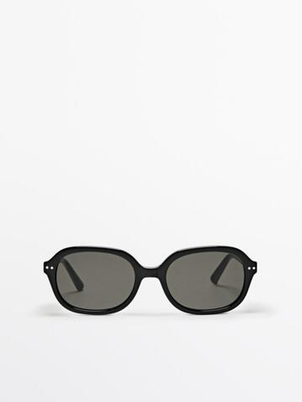 Massimo Dutti Солнцезащитные очки в овальной оправе, черный