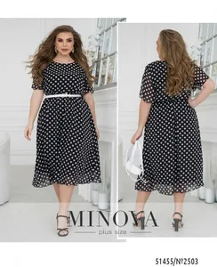 Платье 2503-черный горошек Minova