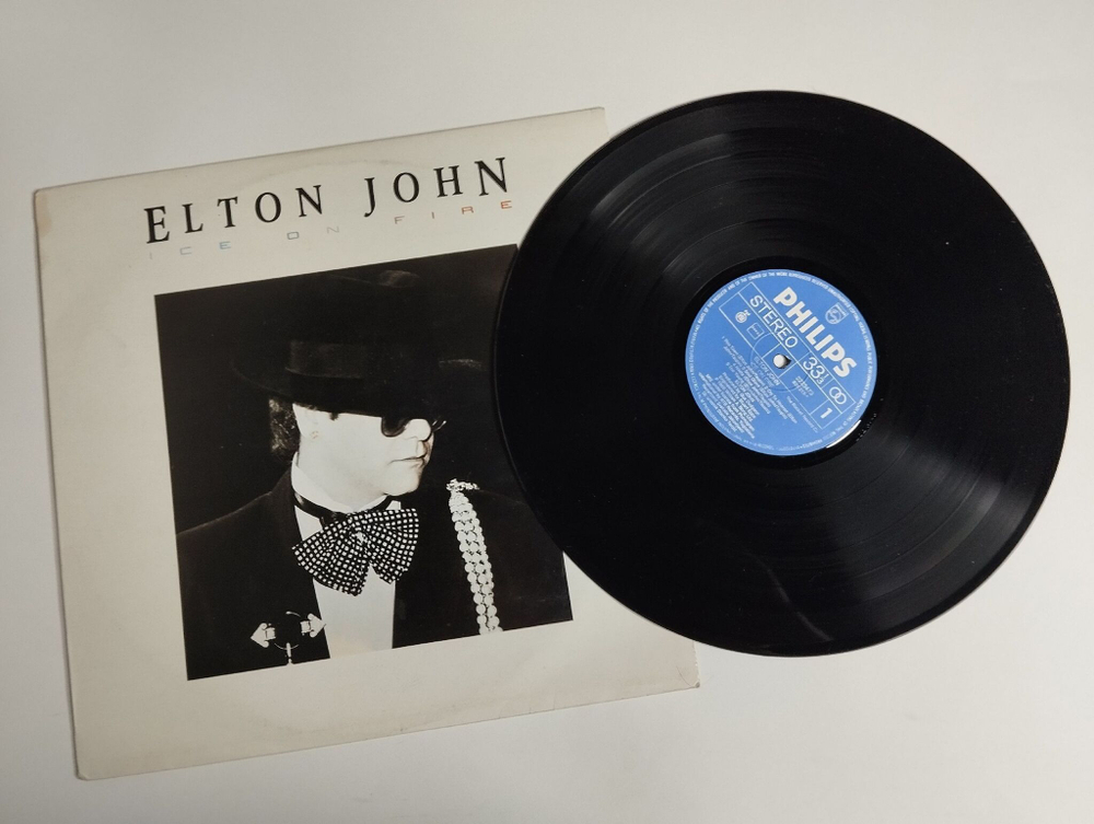 Винтажная виниловая пластинка LP Elton John Ice On Fire (Югославия 1986)