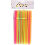 Трубочка для коктейля 5*210мм в наборе 100 шт цветная
