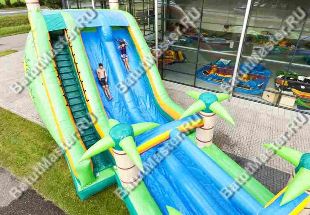 Водная горка с бассейном «Пальмовый рай», 16×4,5×7 м