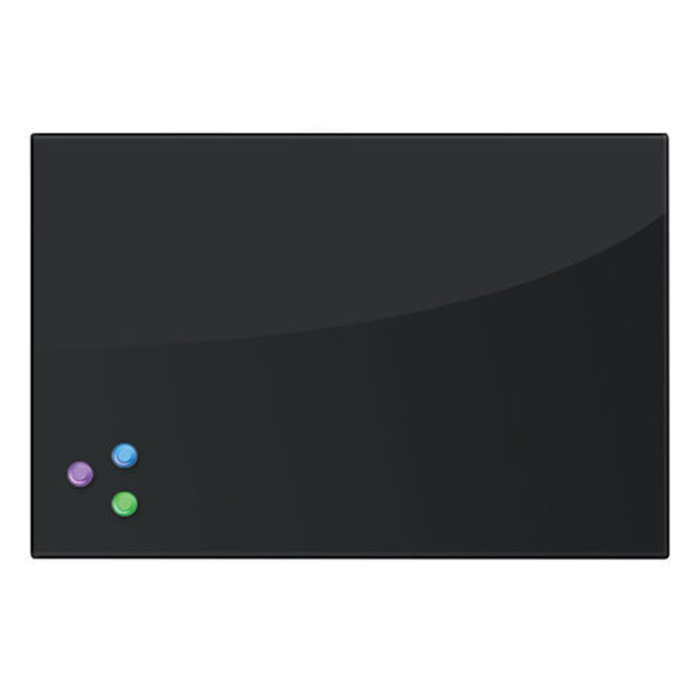 Доска магнитно-маркерная стеклянная 40х60 см, 3 магнита, ЧЕРНАЯ, BRAUBERG, 236745