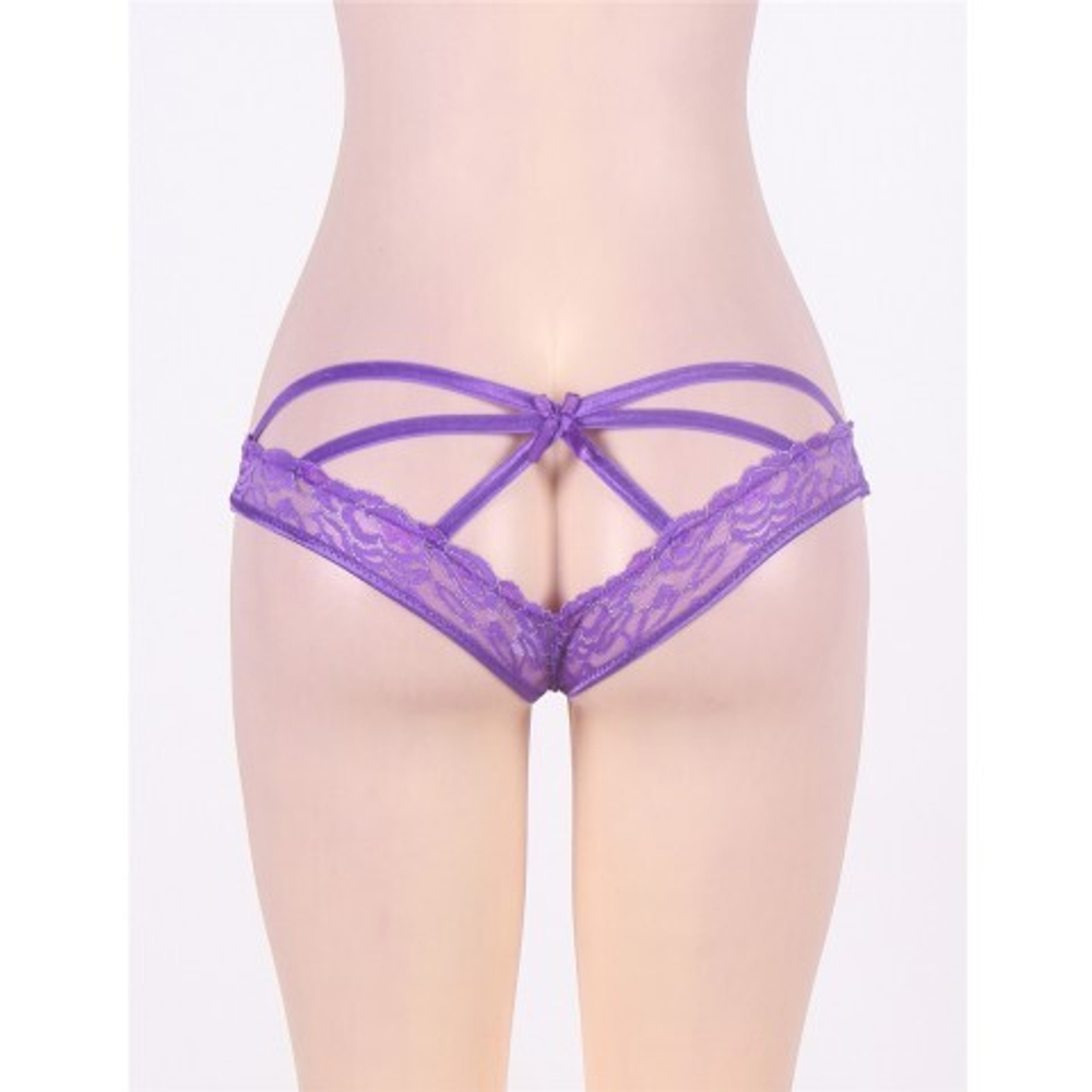 Стринги с доступом Purple Bow, XL