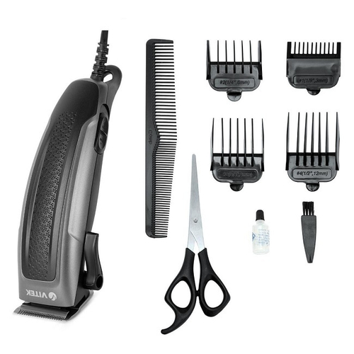 Машинка для стрижки Vitek VT-2519, 4 насадки, нержавеющая сталь, черный