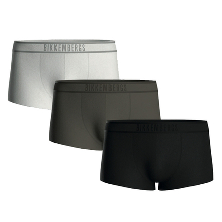 Набор мужских трусов боксеров 3в1 (черные, коричневые, белые) Bikkembergs BKK61UTR02TR