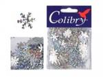 Пайетки фигурные голографические-(снежинки)-10гр-15мм-Colibry