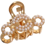 Заколка - краб для волос на блистере 1шт «PREMIUM», сокраменто, цвет серебро и золото, 2.5*2.6см