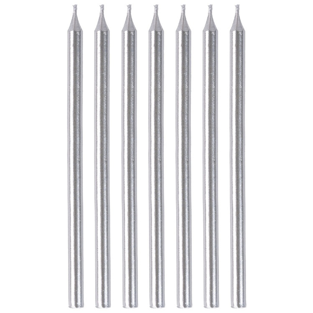 Свечи д/торта Серебряные 10см 12шт