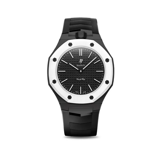 Корпус для часов POP-Swatch x AP - OCHO NEGRO из 2 ремешков