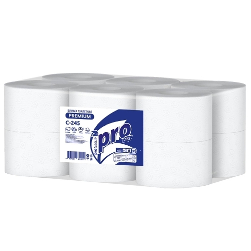 Туалетная бумага 2х слойная 120 м PRO Tissue T2 С-245 (12А)