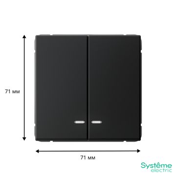 Выключатель 2-кл. ArtGallery (сх. 5а) 10AX с подсветкой быстрозажим. клем. механизм карбон SE GAL001053S