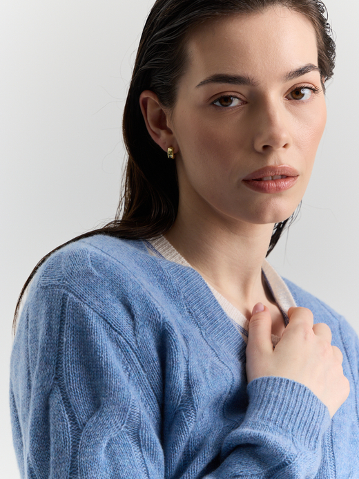 Кашемировый кардиган с косами