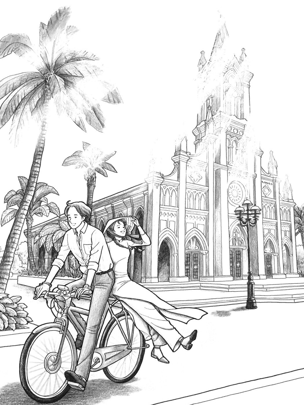 Memories. Post Card. Coloring book