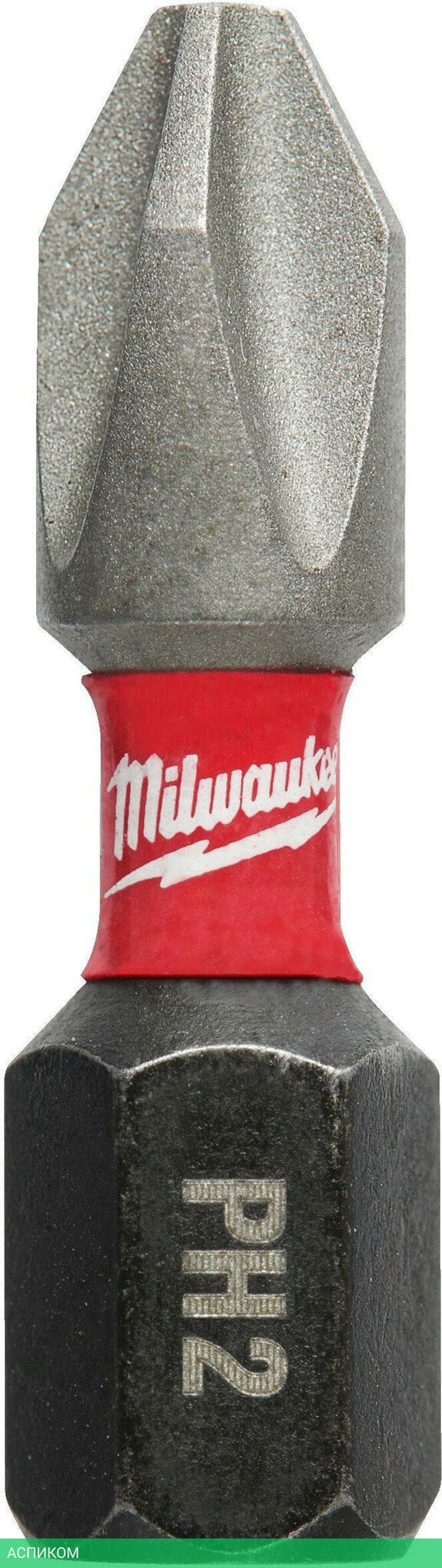 Бита Milwaukee Shockwave PH2 25мм 2шт (4932430852)