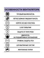 Вентилятор накладной WIND D100 тяг.выкл. ERA