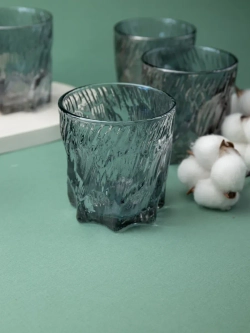 Стаканы для виски, 6 шт. Черный лед, 260 мл.