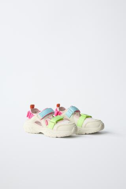 ZARA КРОССОВКИ С ВЫРЕЗАМИ, БЕЛЫЙ