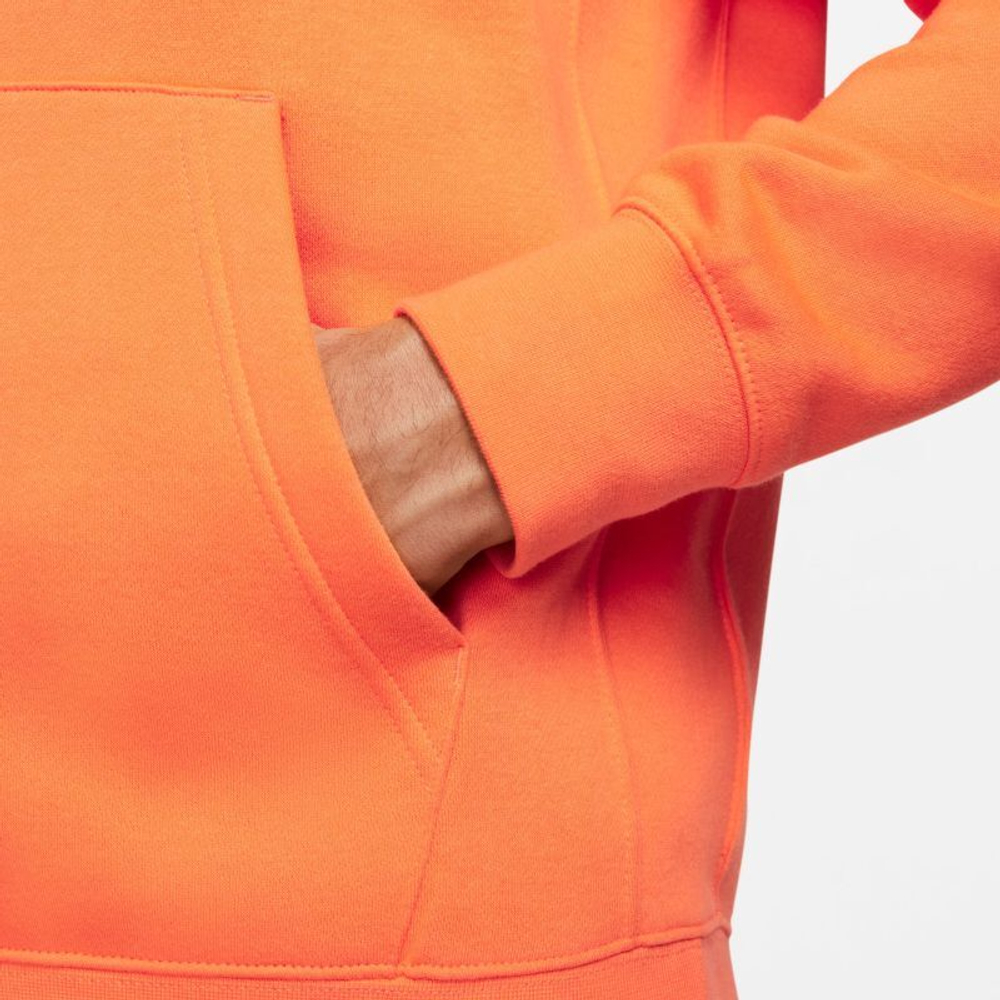 Мужская теннисная кофта Nike Sportswear Club Fleece Pullover Hoodie - bright mandarin/bright mandarin/white
