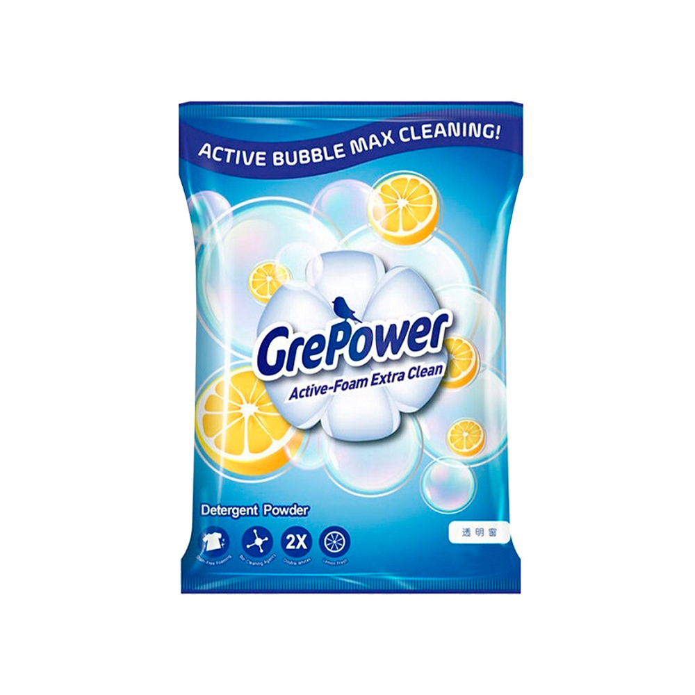 Стиральный порошок GrePower Active-Foam Extra Clean супер-чистота активная пена для видов белья 500 г