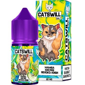 Жидкость CATSWILL Salt 2% STRONG 30 ml - Мамба Кислое Яблоко Киви