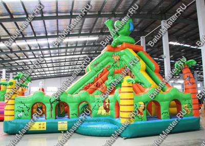 Детский надувной батут-горка "Зелёный остров"