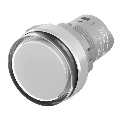 Сигнальный индикатор со встроенным диодом 9-24В, белый, алюминий, зажим Push-In
