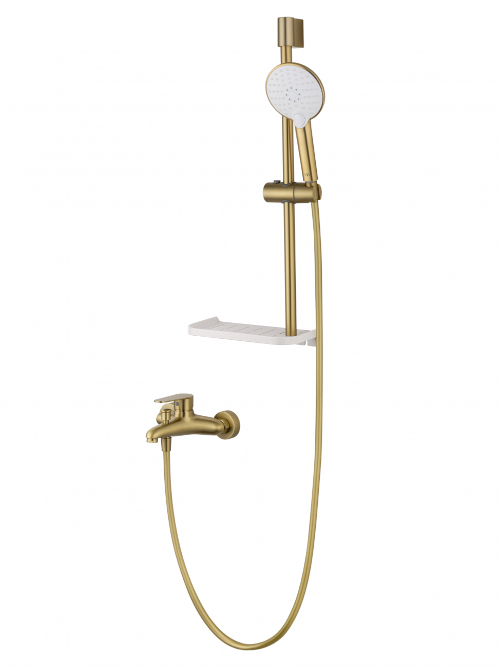 Смеситель для ванны с душевым гарнитуром WONZON & WOGHAND ALFA, Брашированное золото (WW-AE3201-BG)