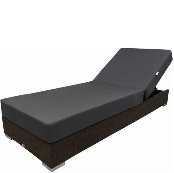 Шезлонг с матрасом Mantera, коричневый, серый