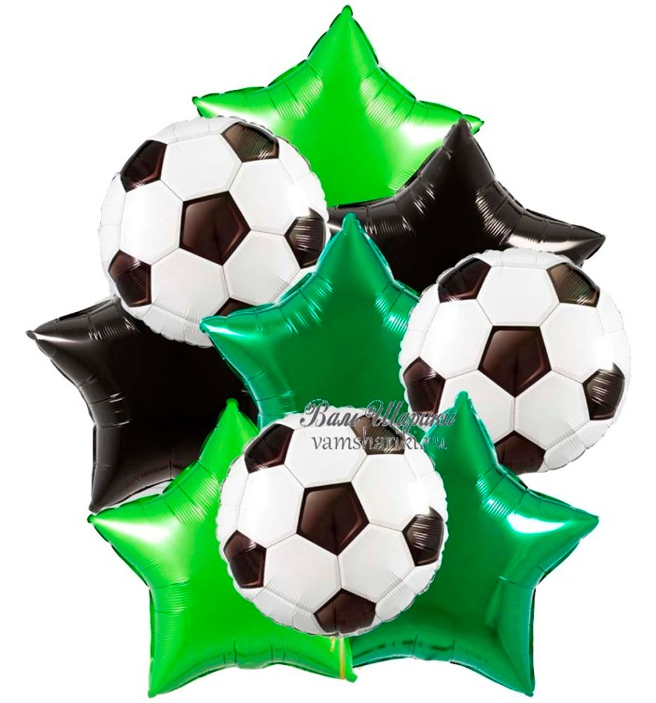 Звезды фольгированные с гелием и фольгированные футбольные мячи с гелием