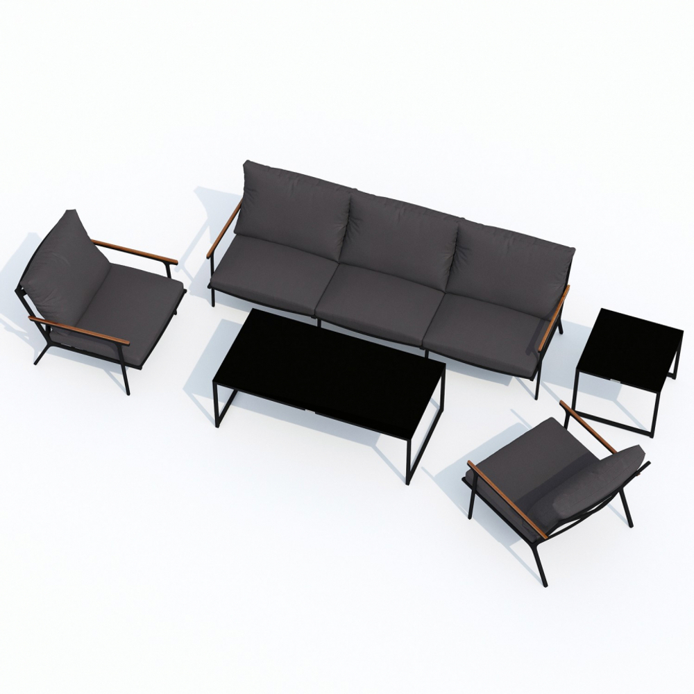 Лаунж зона Ideal Patio ФЕСТА антрацит с трехместным диваном