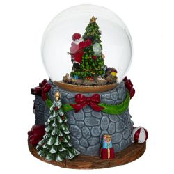 GAEM Фигурка декор в стекл шаре "Елка" (подсвет, муз, движ, 3хАА н/п) D12 см, L16 W14 H19,5 см