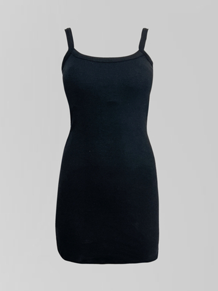 Платье 2019 по фигуре в рубчик на лямочках с чашками