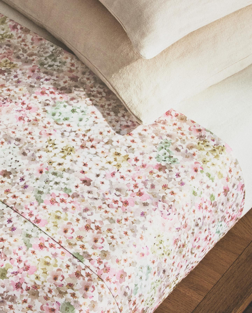 Zara Home - Простыня с изображением цветов, розовый, 240x280 см