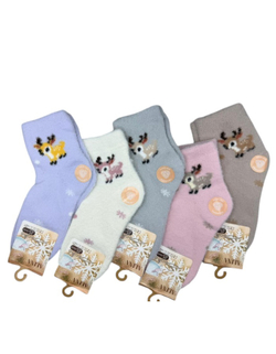 Детские носки "пушистые" из шерсти - набор 30 пар