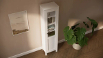 Шкаф-витрина стекло/панель - аналог IKEA HEMNES / ХЕМНЭС/ ХЕМНЕС / КЫМОР / ИКЕА 49х198х37 см, белый