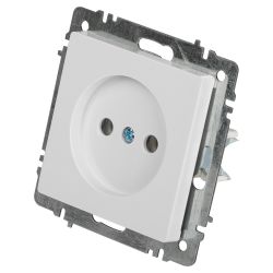 Розетка Intro Accent 6-201-01 2Р 16А-250В, IP20, СУ, AL/CU, белый