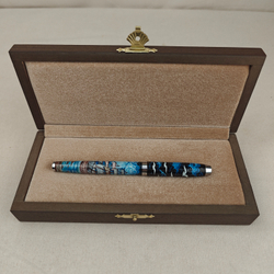 Ручка с колпачком с ручной росписью Палех "Парусник"