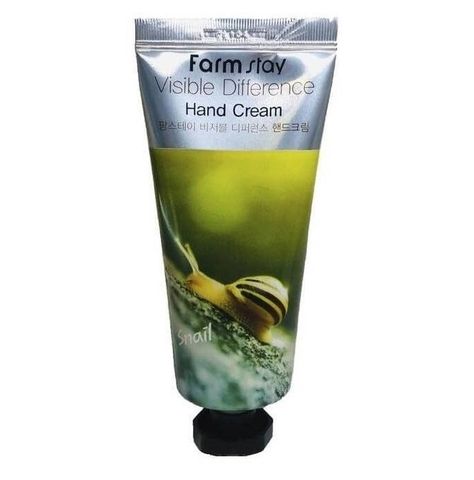 FARMSTAY КРЕМ ДЛЯ РУК С УЛИТОЧНЫМ МУЦИНОМ ВОССТАНАВЛИВАЮЩИЙ VISIBLE DIFFERENCE HAND CREAM SNAIL, 100 G