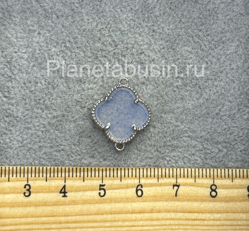 Разделители люкс (Корея) четырехлистник с натуральным камнем 0089